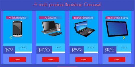 A Bootstrap multi item carousel template