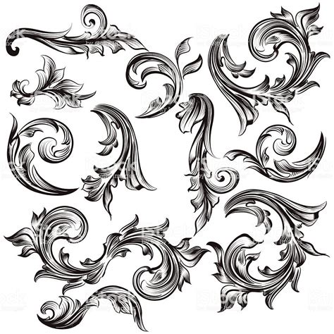 Vector set of swirl elements for design. Calligraphic vector | Filigree tattoo, Framed tattoo ...