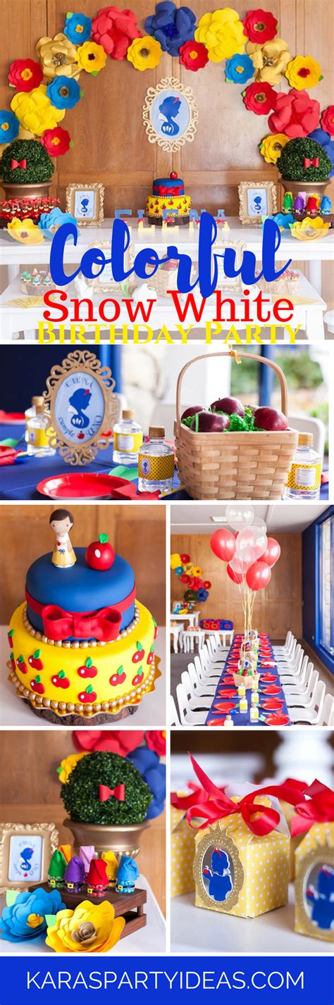 Kara's Party Ideas Colorful Snow White Birthday Party | Kara's Party Ideas