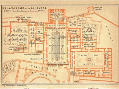 Moorish Spain Map 1906 the Alhambra Floor Plan Moorish islamic Architecture Granada | secretmuseum