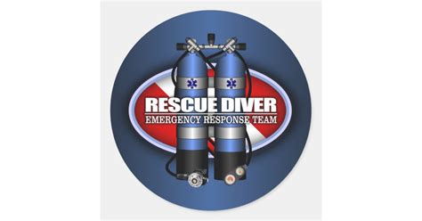 Rescue Diver (ST) Classic Round Sticker | Zazzle