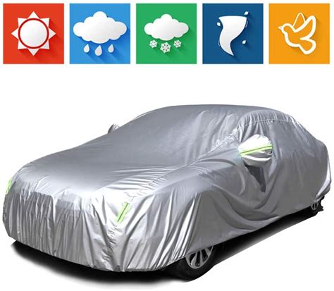 Universal Car Cover Waterproof 190T Polyester for Most Cars Up to 190 ...