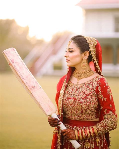 Cricketer Kainat Imtiaz Cricket Themed Wedding Shoot | Dailyinfotainment