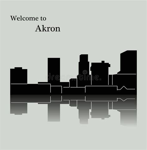 Akron, Ohio City Silhouette Stock Vector - Illustration of outline, horizon: 300073859