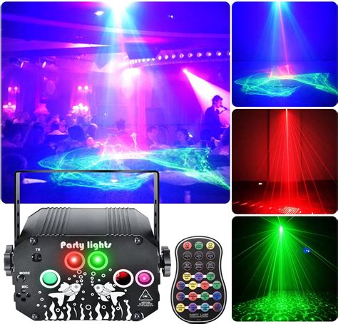 Amazon.com: Party Lights DJ Disco Lights, Voice Activated Laser Flash Stage Lights Projector ...