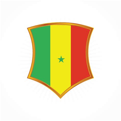 Senegal flag vector with shield frame 3137681 Vector Art at Vecteezy