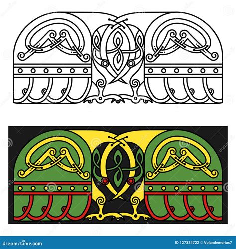 Banner in Celtic Style with a Bird. Stock Illustration - Illustration of embellishment, serpent ...