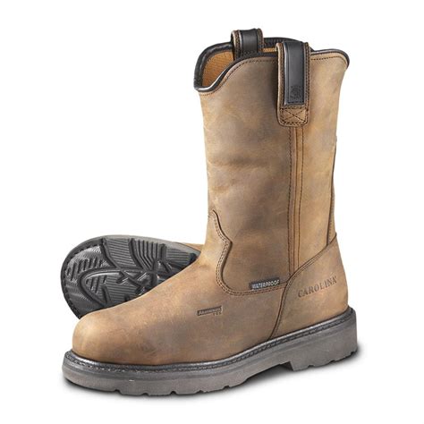 Men's Carolina® 10" Waterproof Aluminum Toe Wellington Work Boots ...