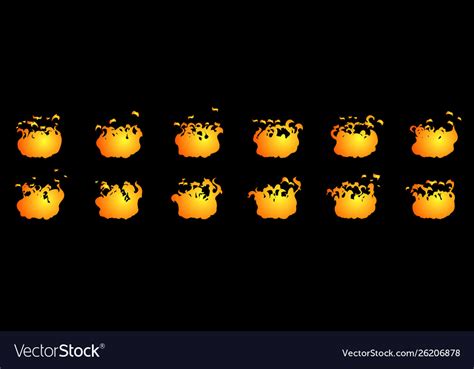 Fire animation sequence Royalty Free Vector Image