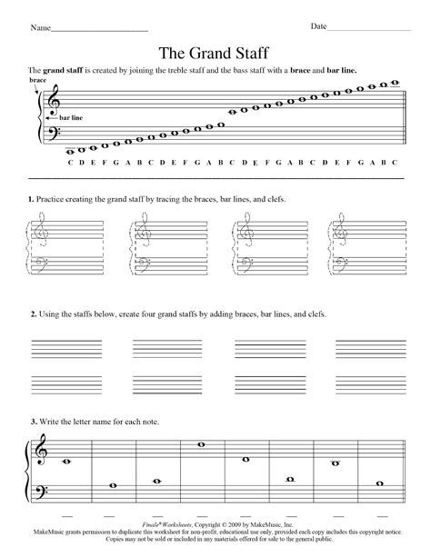 Music Staff Worksheet