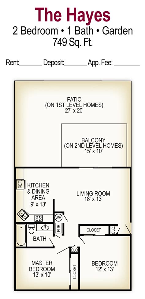 Columbus OH Rental Floor Plans - Georgetown Apartments