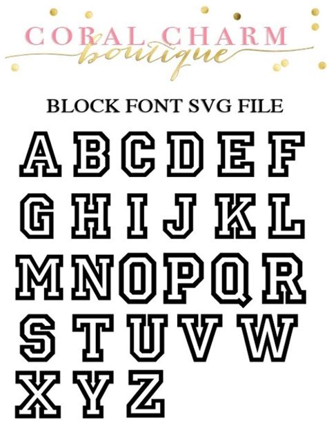 Varsity Block Font Files for Cutting by CoralCharmBoutique on Etsy