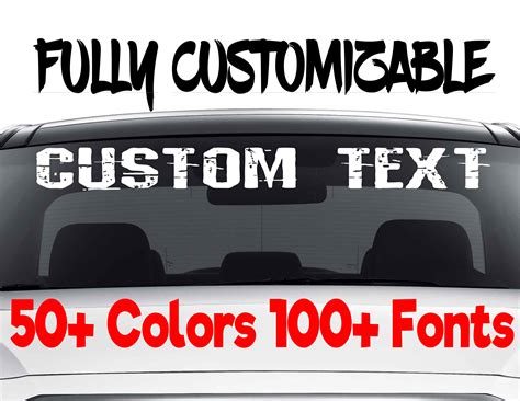 Custom Windshield Decals Word and Number Car Truck Window