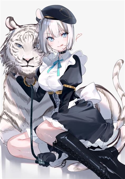 Anime White Tiger Girl