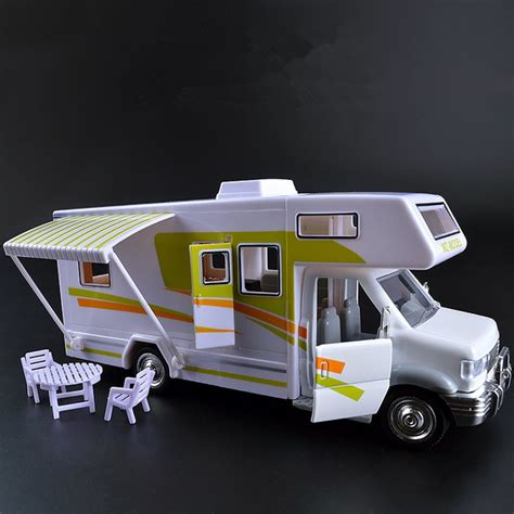 New 22cm Motorhomes Recreational Vehicle Camper Van Trailer Model Diecast Caravan Bus Toy with ...