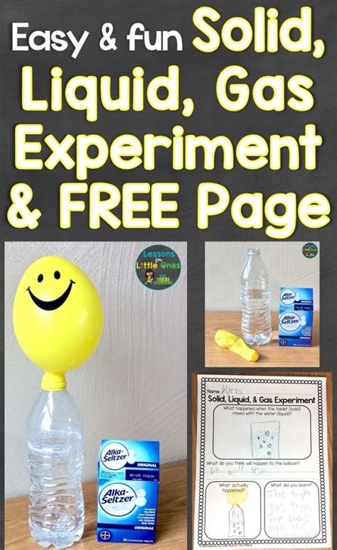 Easy & Fun Solid, Liquid, Gas Science Experiment with Free Printable Page - Lessons for Little ...