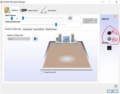 Realtek HD Audio Manager thinks that headphones are a microphone - Microsoft Community