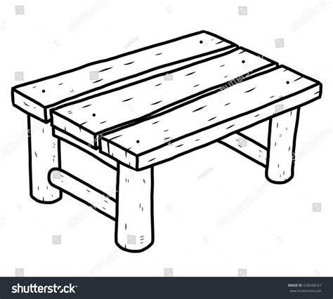 Wooden Table Cartoon Vector Illustration Black Stock Vector (Royalty ...