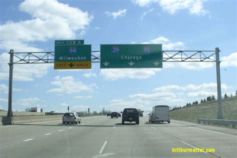 SB I-39; EB I-90/94 near the split of EB I-94 at Madison.