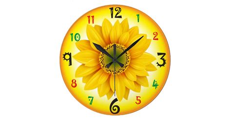 Sunflower wall clock | Zazzle.com