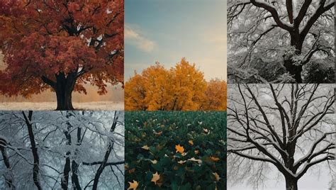 A collage of five images showing different types of plants in different ...