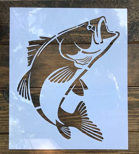 Reusable Fish Stencil Reusable Bass Stencil Fishing Stencil - Etsy