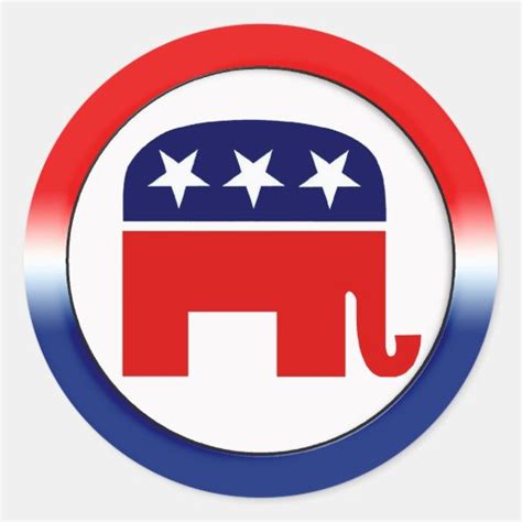 Republican Party Symbol Classic Round Sticker | Zazzle.com