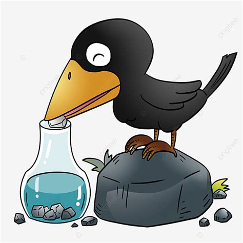 Cartoon Drinking Water Clipart Transparent Background, Cartoon Vector Children Drawing Crow ...