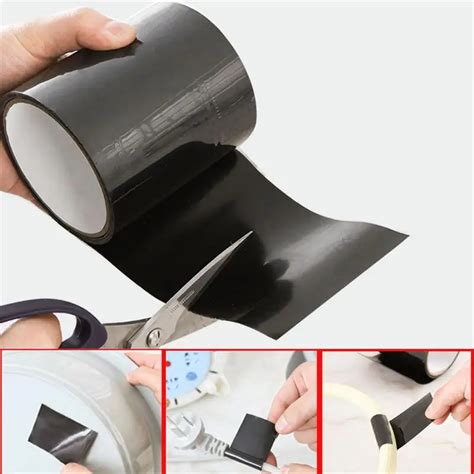 10x150cm Waterproof Black Silicone Repair Tape Bonding Home Water Pipe ...