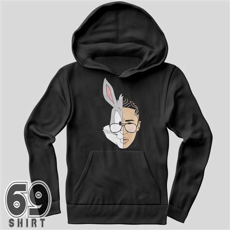 Bad Bunny Merch Face Rabbit Graphic Hoodie - Sixnineshirt