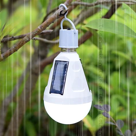 2PCS/LOT Rechargeable Outdoor Solar Hanging Lights Bulb ABS 7W 12W Solar Garden Lamp Waterproof ...