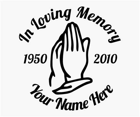 In Loving Memory Praying Hands Sticker - Loving Memory Svg Free , Free ...