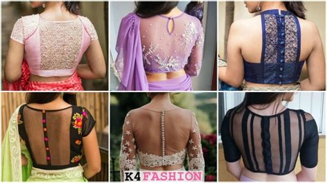 Latest Back Net Blouse Designs for Lehenga & Saree 2024 - K4 Fashion