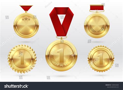 Gold Medal Number 1 Golden Medals Stock Vector (Royalty Free ...