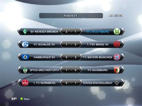 PES Leagues: GERMANY: Bundesliga Fixture 21