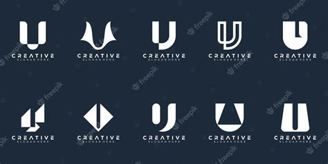 Premium Vector | Abstract set monogram letter u logo design