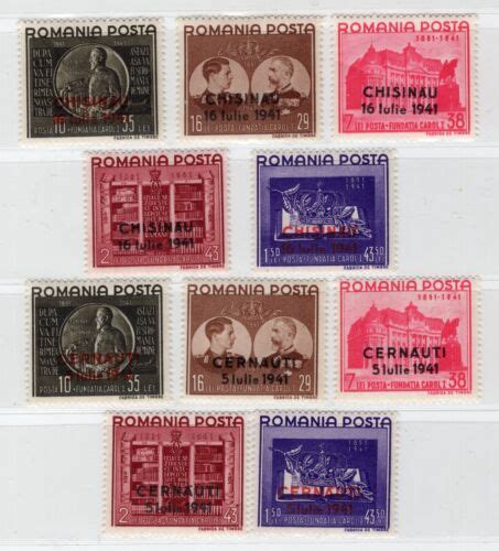 ROMANIA WW2 GERMAN PUPPET STATE 1941 CERNAUTI & CHISINAU B154-B163 PERFECT MNH | eBay