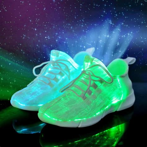 Kids LED Light Up Shoes Boys Girls Fiber Optic Shoes with USB Charging ...