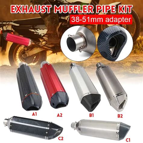 1 Set 38mm Universal Motorcycle Dirt Bike Exhaust Escape Modified ...