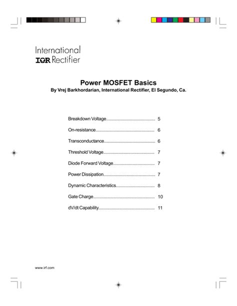 Power MOSFET Basics - International Rectifier