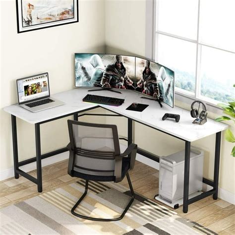 Tribesigns Modern L-Shaped Desk, Corner Computer Desk PC Laptop Gaming ...