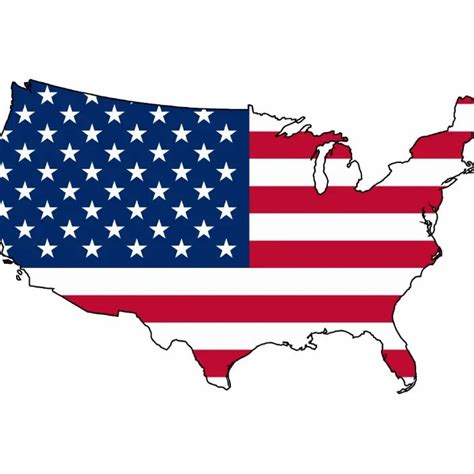 the united states with an american flag on it