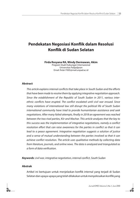 (PDF) Conflict Resolution in South Sudan