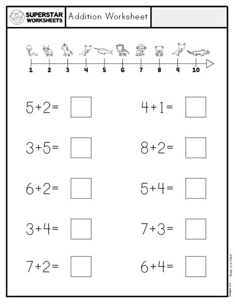 Kindergarten Addition Worksheets - Superstar Worksheets