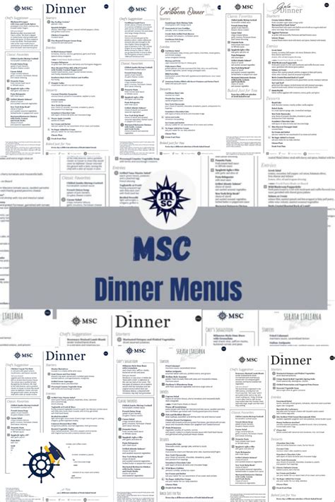 MSC Dinner Menus in 2023 | Msc cruises, Msc, Cruise europe