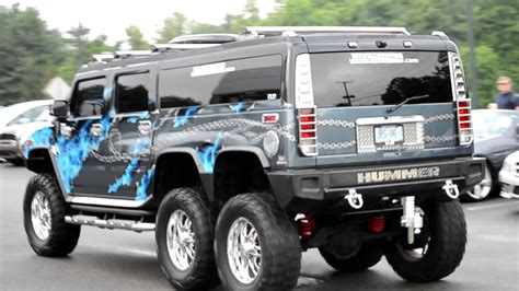 Custom 6 Wheel H2 Hummer driving! - YouTube