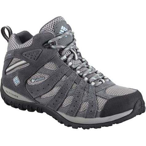 Columbia Redmond Mid Waterproof Hiking Shoe for Women, Light Grey/Sky Blue