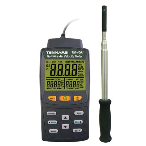 Tenmars TM-4001 Hot-Wire Anemometer Air Velocity Meter - Hot Wire - Wind / Anemometer