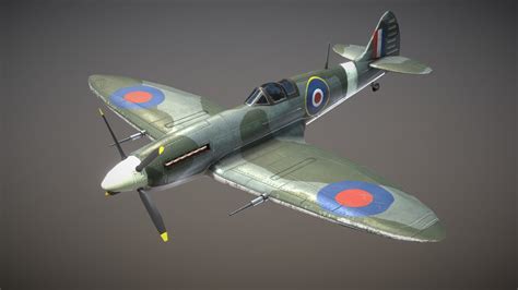 WW2 British Fighter Aircraft Spitfire - Buy Royalty Free 3D model by ...