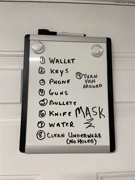 My dad's "leaving the house" checklist : r/funny